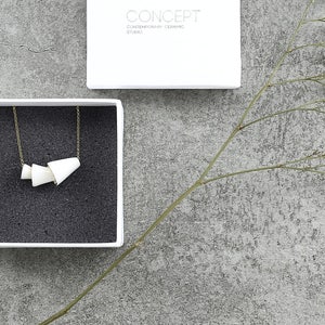 Geometric Porcelain Jewelry. Ceramic Minimalist Pendant. Dainty Jewelry. Abstract Elegant Necklace. Wedding Necklace Design by CONCEPTstudio image 4