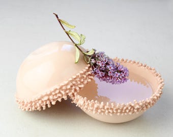 Porcelain Minimalist Bowl. Handmade Ceramic Bowl. Pink Serving Stoneware Small Bowl. Jewellry bowl. Bridal Pink Bowl Design by CONCEPTstudio