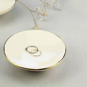 Engagement Delicate Porcelain Ring Dish. Handmade Ceramic Minimalist Jewel Dish. Wedding Elegant White Ring Holder Design by CONCEPTstudio.