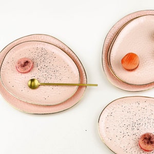 Handmade Ceramic Plate. Porcelain Serving Plate. Ceramic Dinner Plate. Pottery Plates. Porcelain Dinnerware. Gold Plate. Wedding Unique Gift