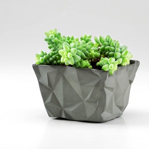 Ceramic Origami Planter. Geometric Porcelain Planter. Minimalist Handmade Ceramic Cactus Planter. Succulent Planter Design by CONCEPTstudio image 1