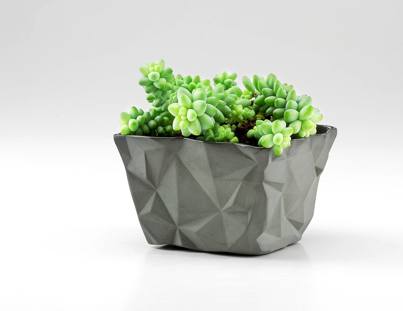 Ceramic Origami Planter. Geometric Porcelain Planter. Minimalist Handmade Ceramic Cactus Planter. Succulent Planter Design by CONCEPTstudio image 1