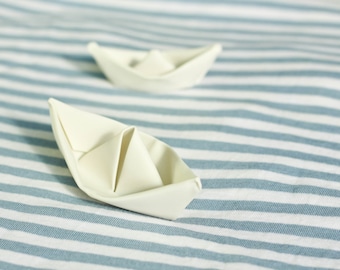 Origami Sculpture Boat. Porcelain White Boat. Paper Anniversary Gift. Ceramic Miniature. Small Decorative Origami Design by CONCEPTstudio.