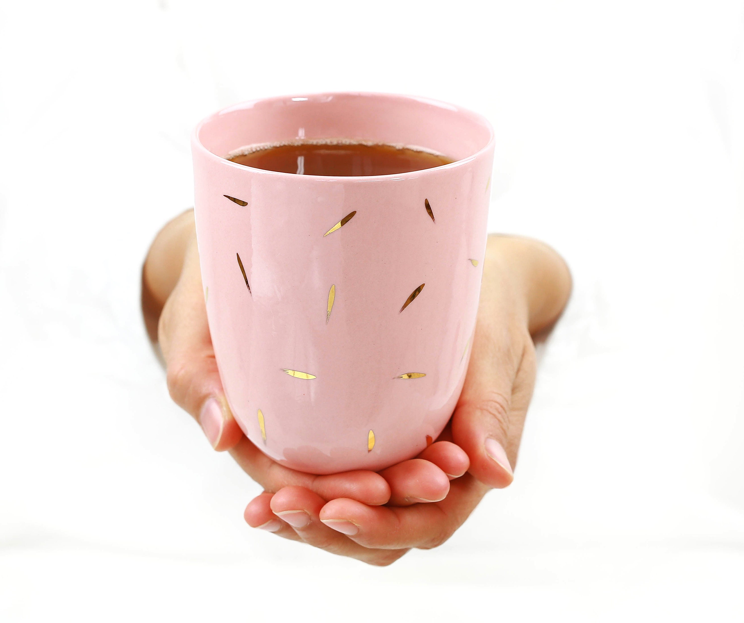 Handmade Pink Tumbler. Ceramic Coffee Cup. Coffee Lovers Etsy