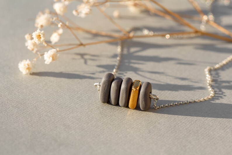 Minimalist Geometrical Abstract Jewel. Ceramic Thin Necklace. Etsy