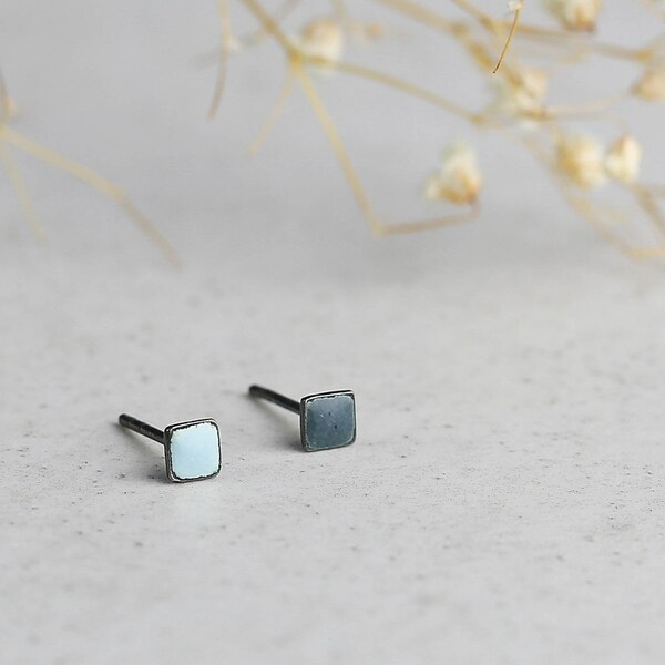 Geometric Silver Earrings. Silver Jewelry. Minimalist Earrings Studs. Special Gift to Her. Wedding Silver Earrings. Tiny Cube Earrings