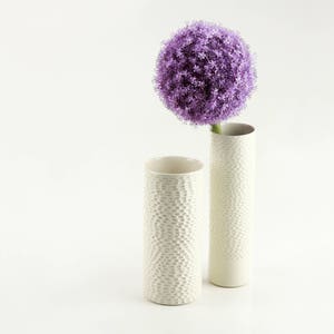 Handmade Ceramic Vase. Contemporary White Porcelain Vase. Ceramic Minimalist Tube Container. Wedding Simple Vase Design by CONCEPTstudio.