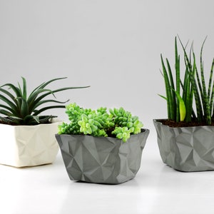 Ceramic Origami Planter. Geometric Porcelain Planter. Minimalist Handmade Ceramic Cactus Planter. Succulent Planter Design by CONCEPTstudio image 2