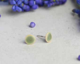 Geometric Porcelain Earrings. Minimalist Earrings. Ceramic Contemporary Jewelry.Silver Studs.Wedding Bright Earrings Design by CONCEPTstudio