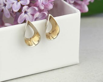 Geometric Silver Earrings. Silver Jewelry. Minimalist Earrings Studs. Special Gift to Her. Wedding Silver Earrings. Unique Silver Earrings.