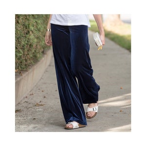 Stretch Samt Hose-Sapphire Blau