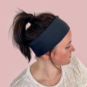 Wide Stretch Headband in Black