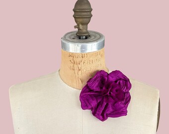 Silk Flower Pin in Magenta