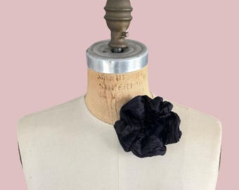 Silk Flower Pin in Black