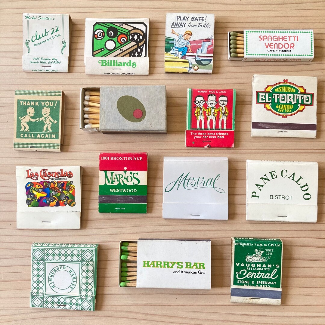 Vintage Matchbooks From 60s 70s 80s 90s in Shades of Green Etsy