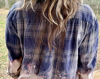 Funky Flannel-Dipped (Reverse-dyed bleached flannel shirt)
