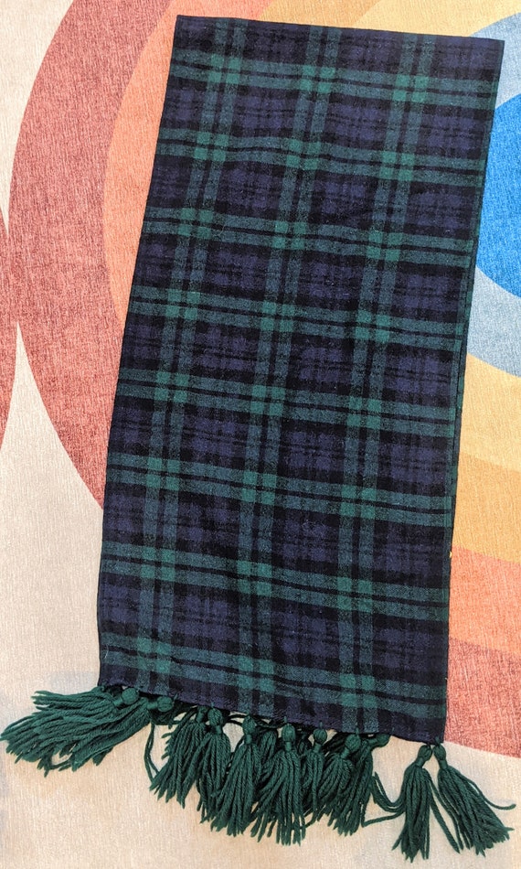 Vintage Green/Blue Tartan Top Scotch Glentex Wool… - image 3