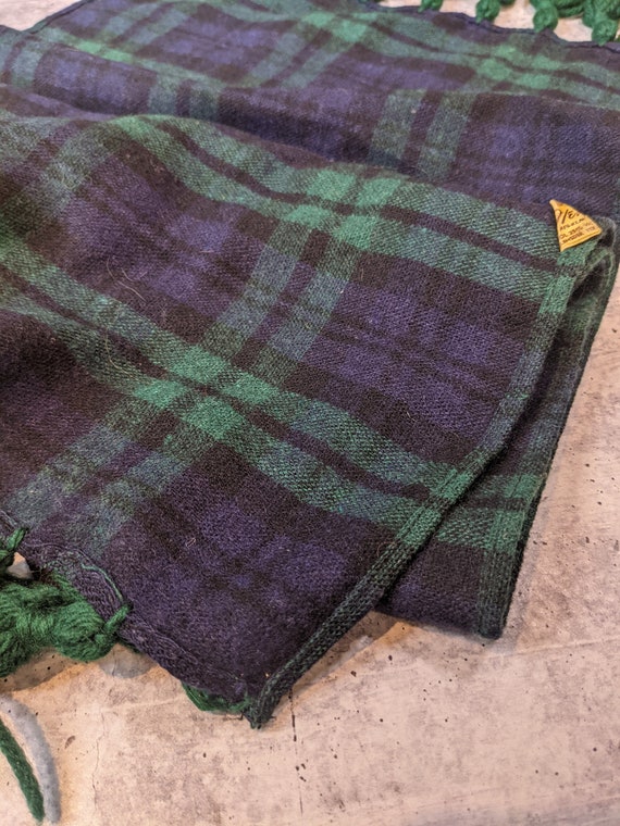 Vintage Green/Blue Tartan Top Scotch Glentex Wool… - image 6