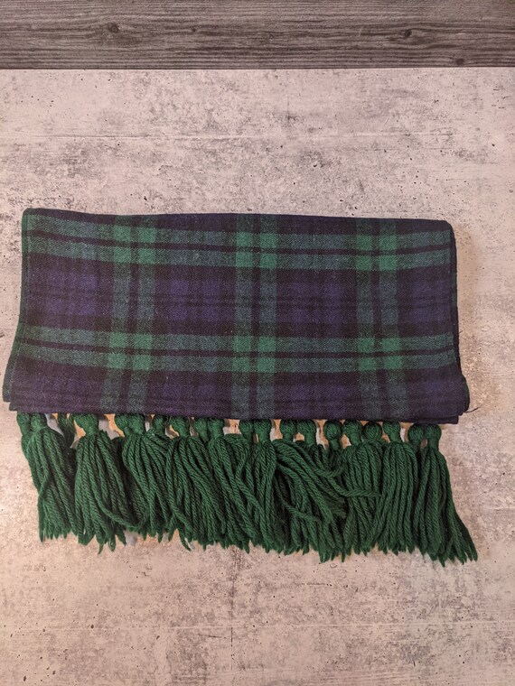 Vintage Green/Blue Tartan Top Scotch Glentex Wool… - image 2