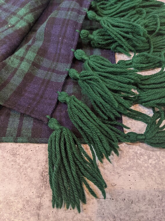 Vintage Green/Blue Tartan Top Scotch Glentex Wool… - image 5