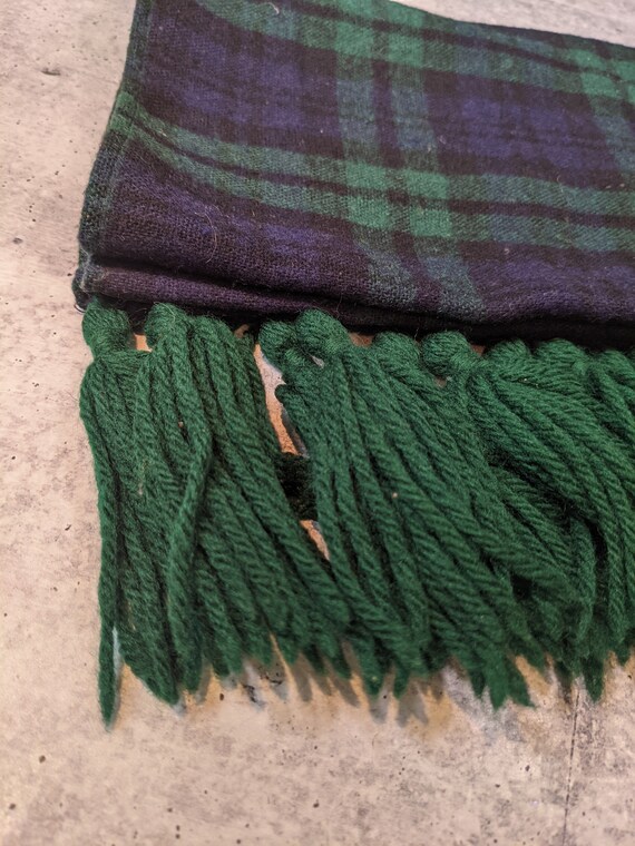 Vintage Green/Blue Tartan Top Scotch Glentex Wool… - image 4
