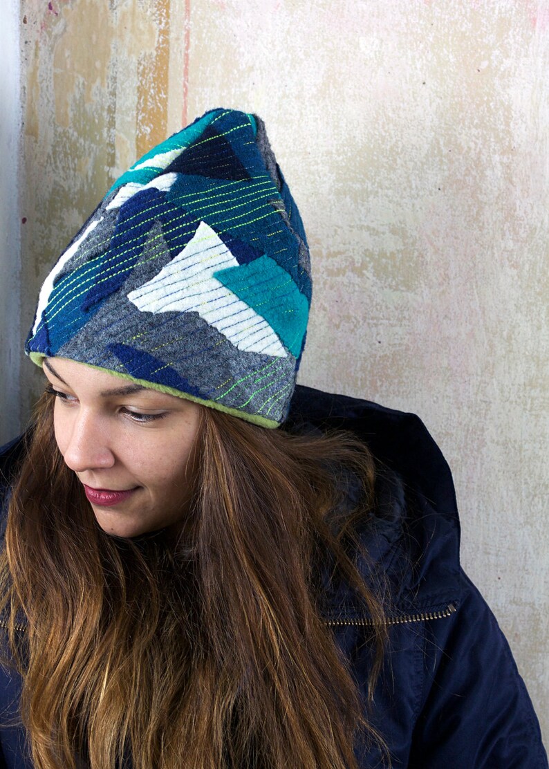 upcycling fulled loden beanie iPatch image 3