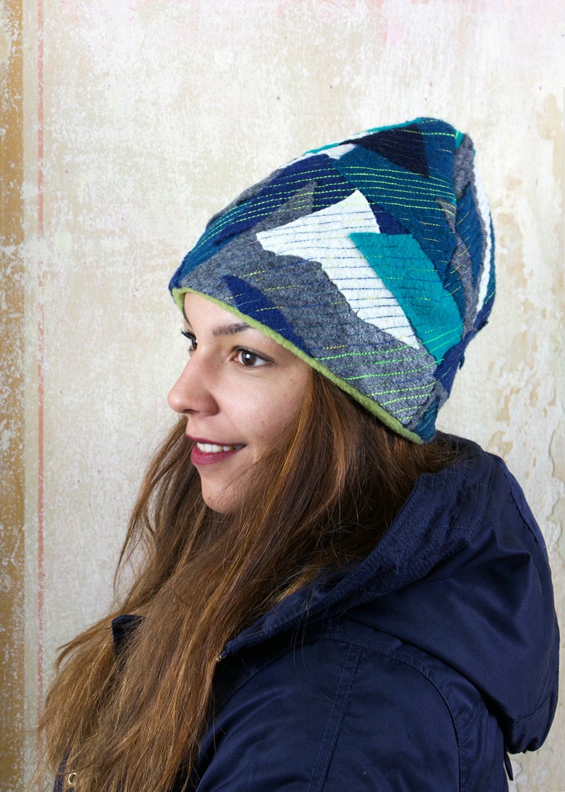 upcycling fulled loden beanie iPatch image 1