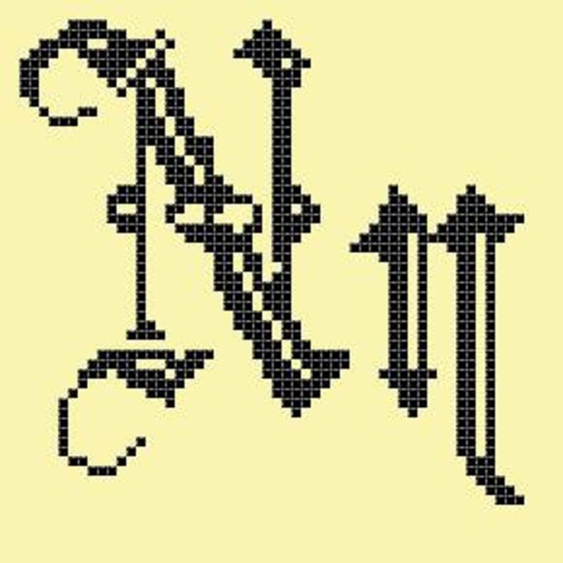 Old gothic alphabet Counted Cross Stitch abc Pattern easy Etsy