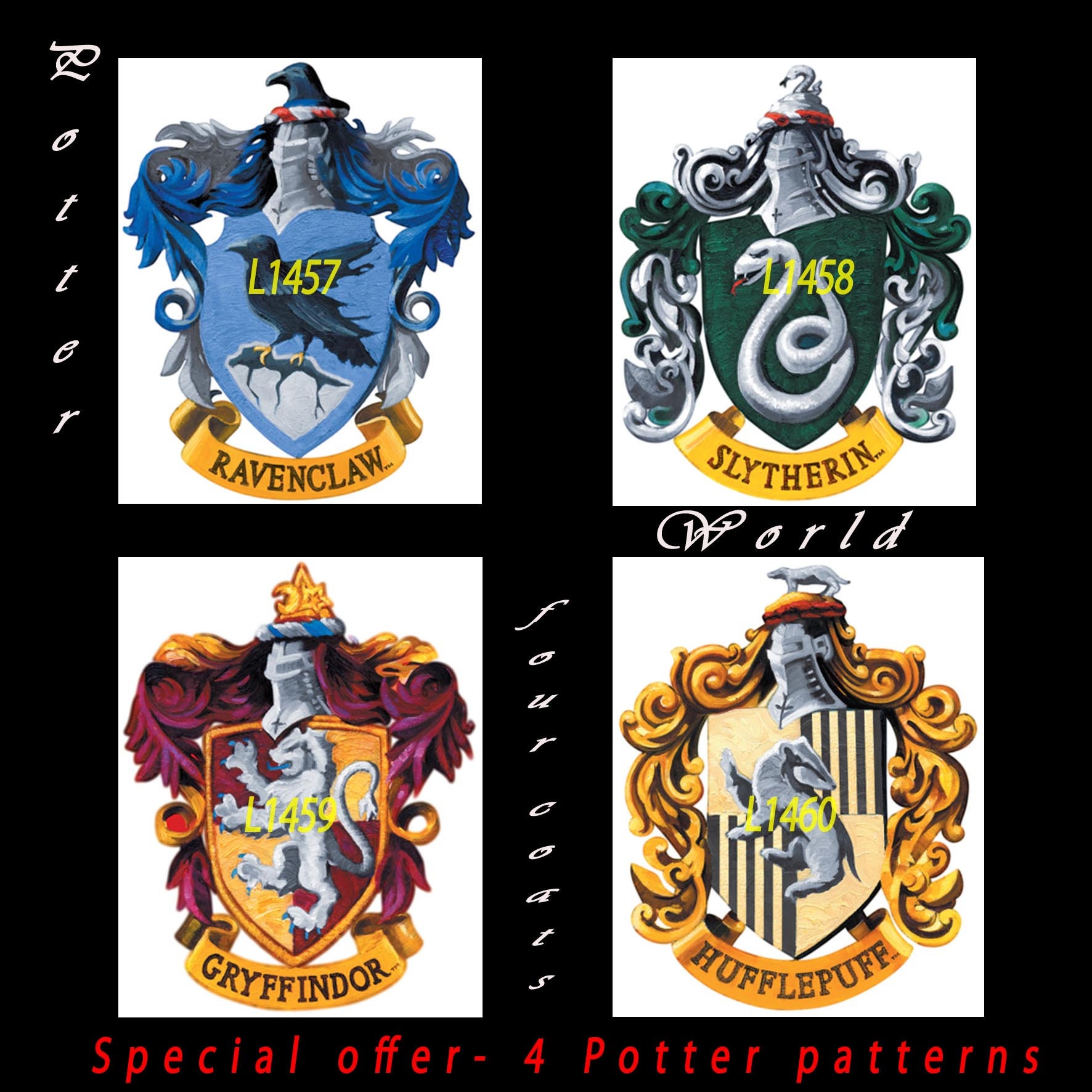 Harry potter counted Cross Stitch special offer 4 patterns | Etsy