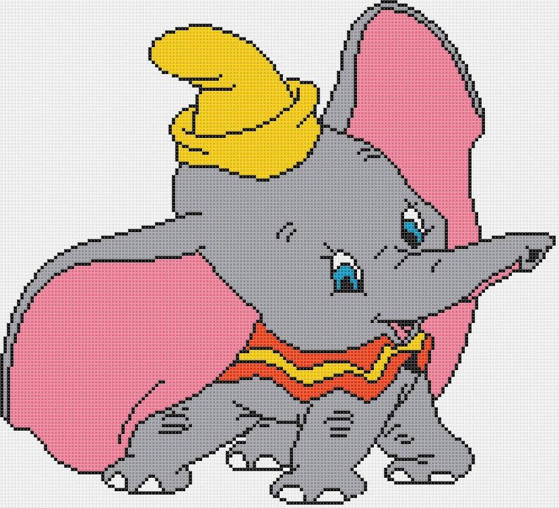 Dumbo counted Cross Stitch dumbo Pattern modern cross stitch | Etsy