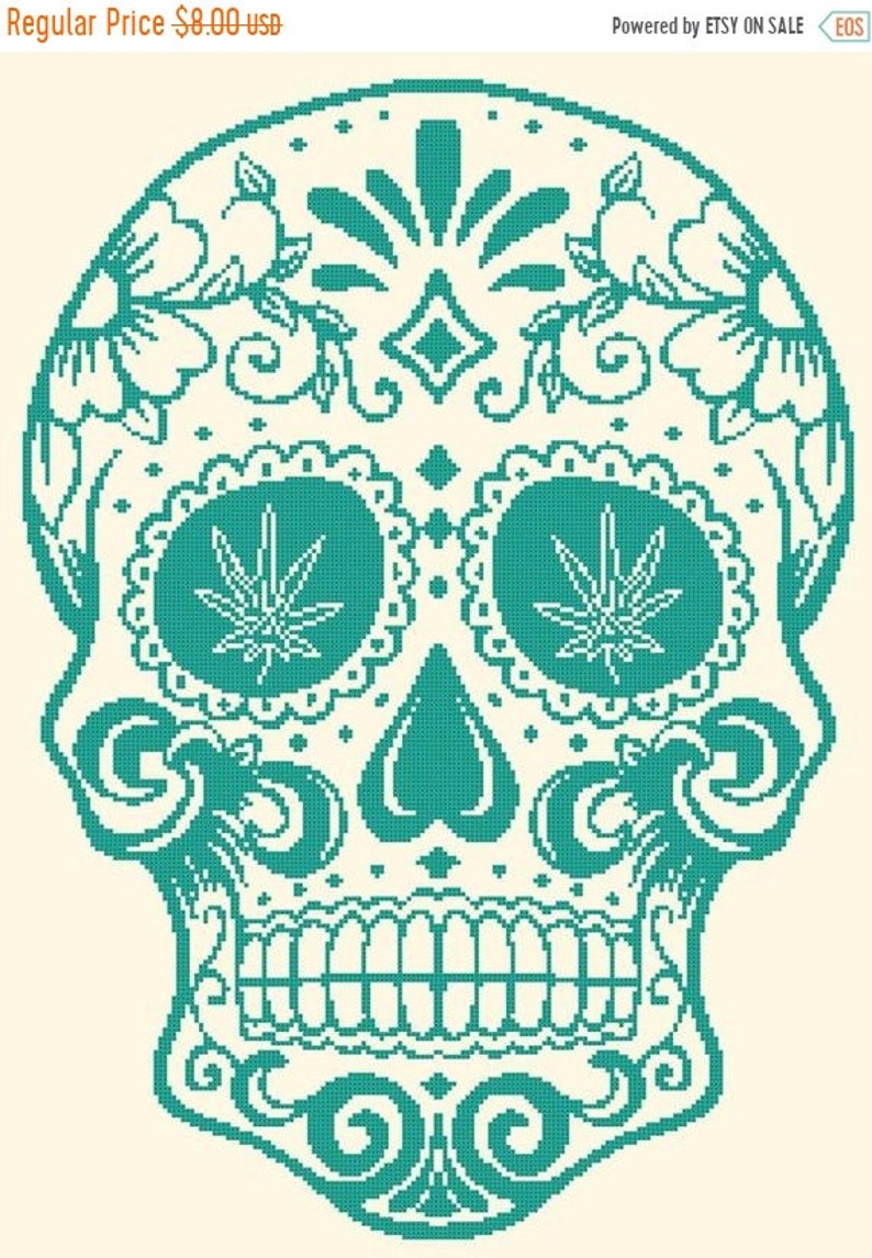 Sugar skull Counted Cross Stitch sugar skull Pattern pdf file | Etsy