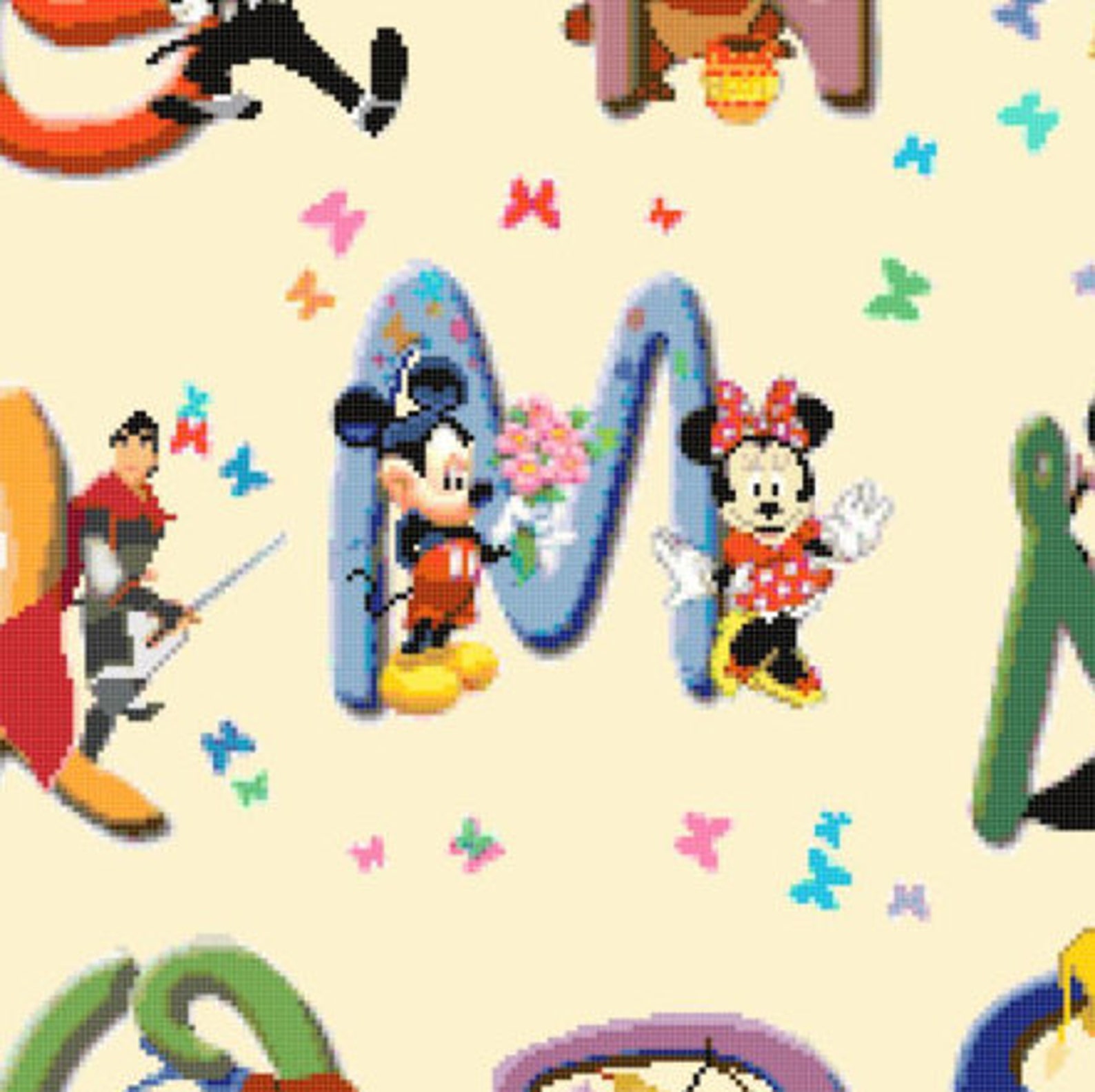 Alphabet Disney Cross Stitch Alphabet Disney Pattern abc Etsy