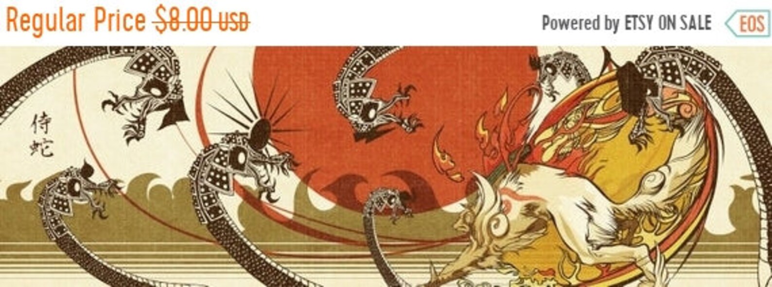 Okami amaterasu vs orochi Counted Cross Stitch orochi Pattern Etsy