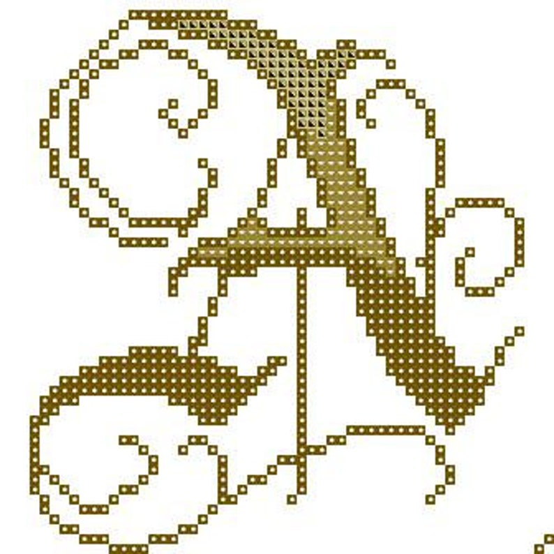 Old gothic alphabet Counted Cross Stitch alphabet Pattern | Etsy