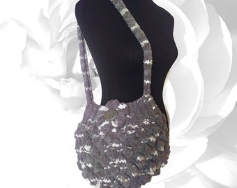 Monedero gris, bolso gris, monedero blanco, bolso blanco, monedero de plata, bolso de plata, bolso de punto, bolso de punto, bolso de hombro, OOAK