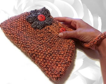 Embrague naranja, embrague marrón, embrague crema, embrague de flor, monedero naranja, monedero marrón, monedero crema, pulsera naranja, pulsera marrón, bolsa blanca