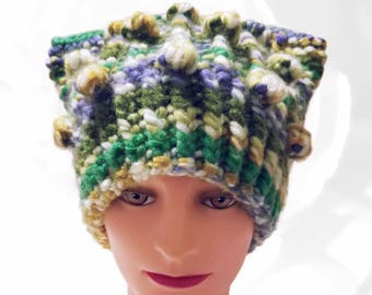 Pussy Hat, Green PussyHat, Yellow PussyHat, White PussyHat, Purple PussyHat, Pink PussyHat Project, Cat Hat, Pussy Cat Hat, Chunky Hat, OOAK