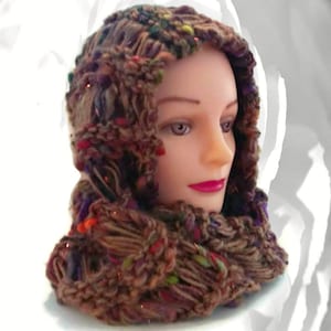 Soft Colorful Infinity Scarf, Winter Scarf, Brown, Green, Red, Purple, Orange Infinity Scarf, Circle Scarf, Loop Scarf, Chunky Scarf