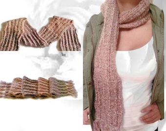 Pink Scarf, Winter Scarf, Short Scarf, Warm Scarf, Pink Winter Scarf, Fashion Scarf, Colorful Scarf, Chunky Scarf, Knitted Scarf