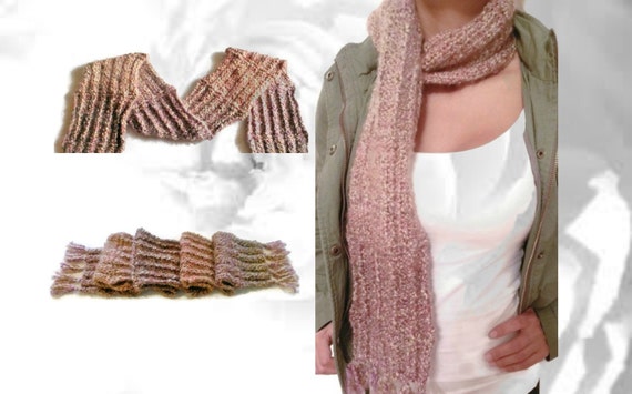 Pink Scarf, Winter Scarf, Short Scarf, Warm Scarf, Pink Winter Scarf, Fashion Scarf, Colorful Scarf, Chunky Scarf, Knitted Scarf