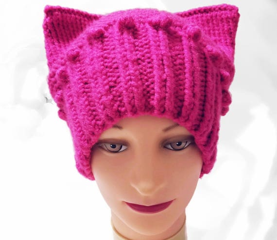 PussyHat, Pink PussyHat, Rose Hat, Pink Hat, Cat Ear Hat, Pussy Hat Project, Pussy Cat Hat, Winter Hat, Spring Hat, Summer Hat, Fall Hat