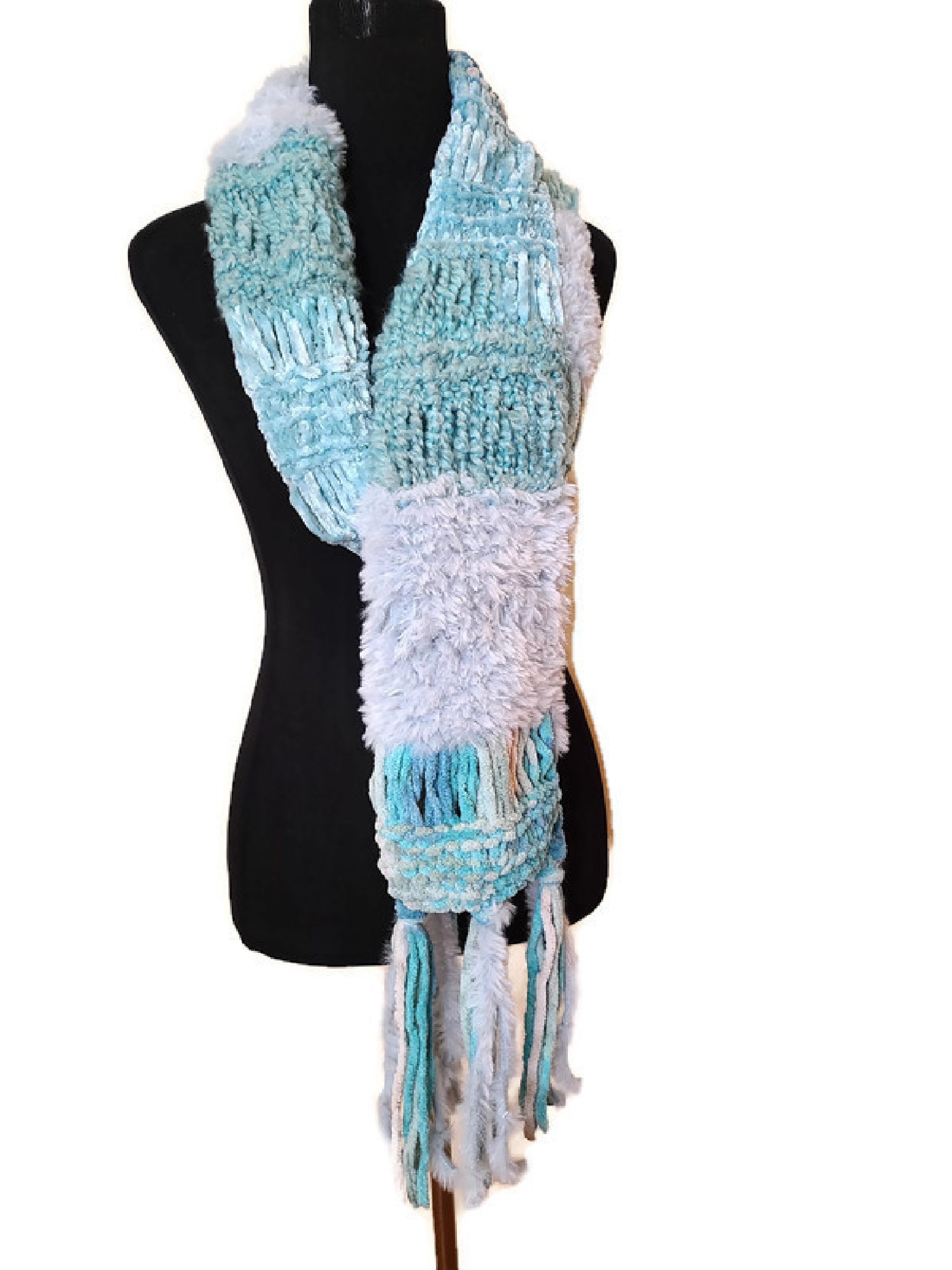 Blue Scarf Winter Scarf Colorful Scarf Long Scarf Soft Etsy