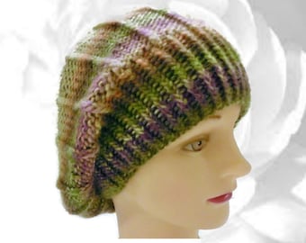 Rainbow Hat, Green Hat, Orange Hat, Yellow Hat, Purple Hat, Brown Hat, Slouchy, French Beret, Colorful Hat, Knitted Hat, Fun Hat, OOAK