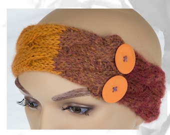 Orange Headband, Orange Ear Warmer, Colorful Headband, Red Ear Warmer, Yellow Headband, Winter Ear Warmer, Winter Headband, One of a Kind