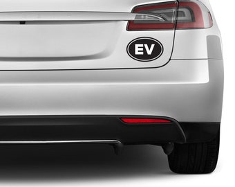 EV Electric Vehicle Euro Oval Emblem Vinyl Decal