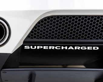 Supercharged Pair (2x Decals) Edition Performance Emblem Decal Sticker for Muscle Cars & Trucks