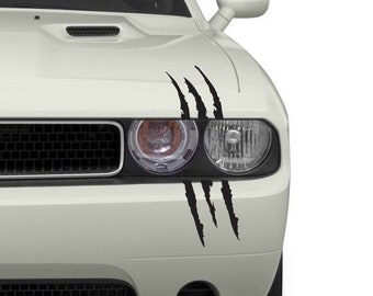 Monster Claw Scratch Decals - Aggressive Car Hood Stickers (16 inch)