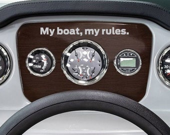 Funny Boat Decal, 'My Rules' UV Resistant Vinyl Sticker