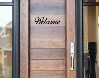 Welcome Vinyl Decal, Front Door Wall Art Sticker
