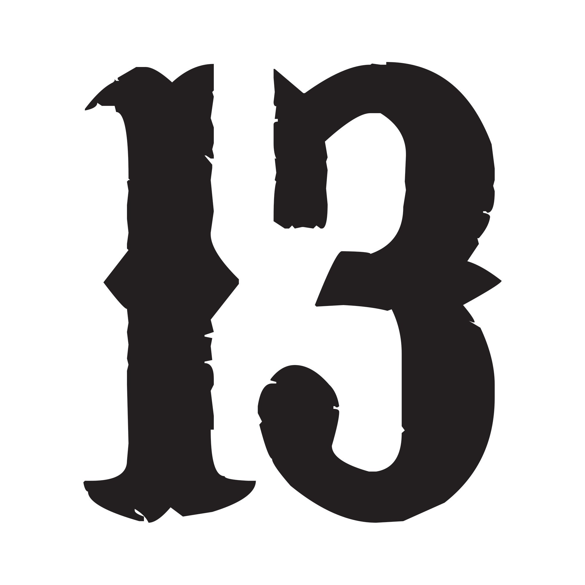 Lucky 13 Vintage Gas Tank and Fender Racing Number Thirteen